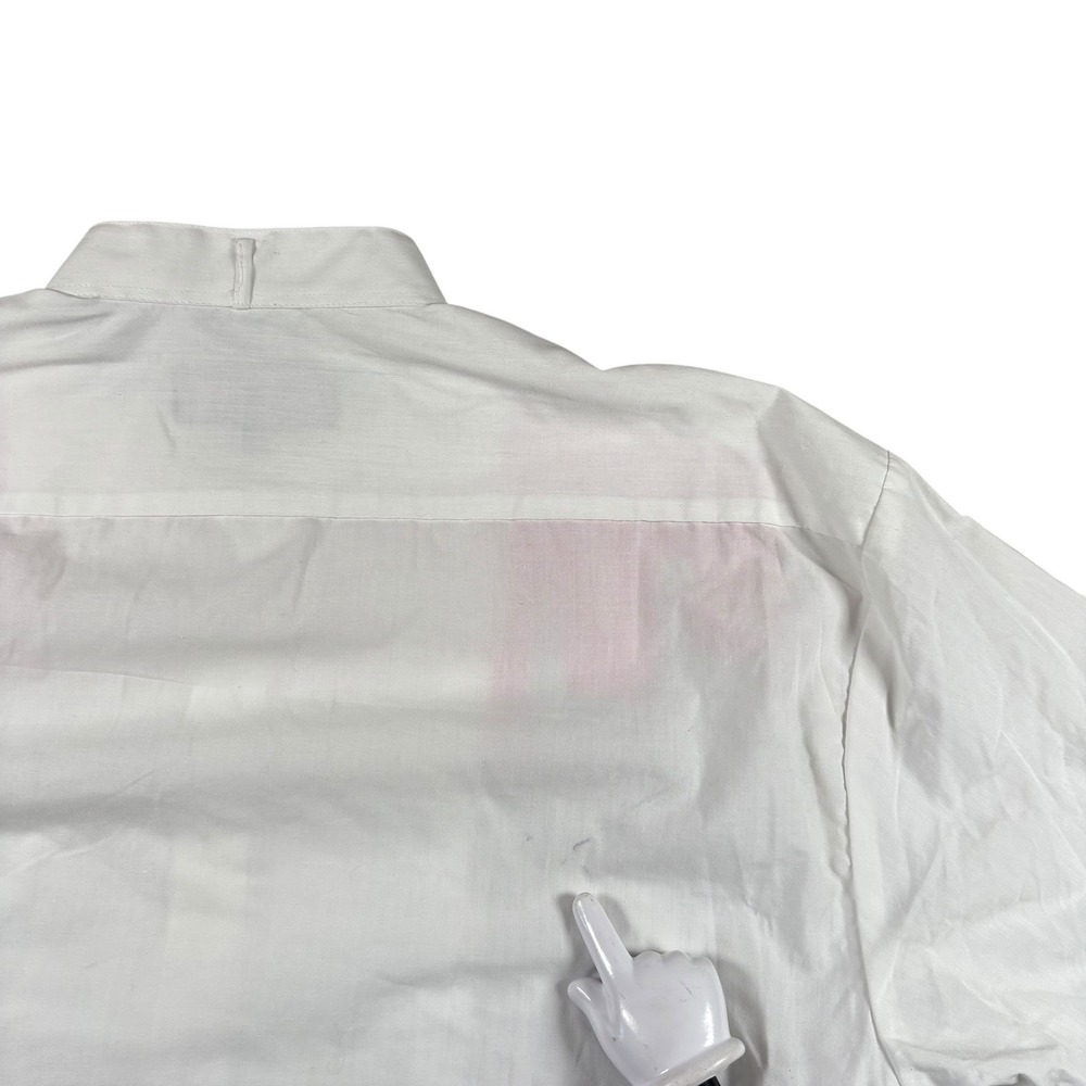 VTG Western Shirt M White Pink Pintuck Tuxedo Button Up Perruzo Uomo Rodeo 90s - Picture 5 of 11